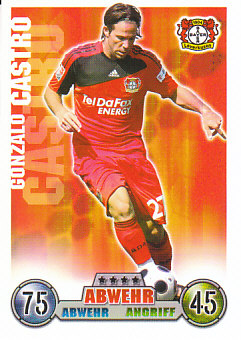 Gonzalo Castro Bayer 04 Leverkusen 2008/09 Topps MA Bundesliga #218